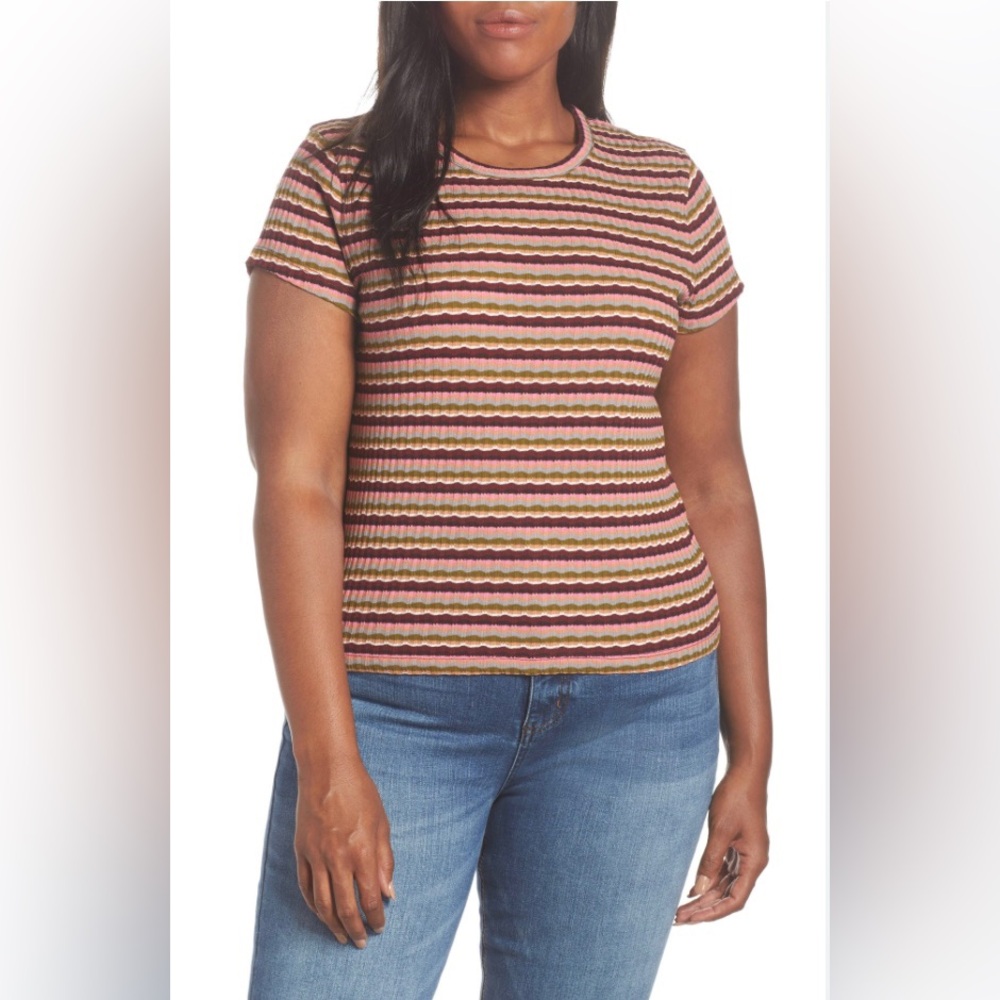 Madewell Multicolor Striped Short Sleeve Tee, Sz XS